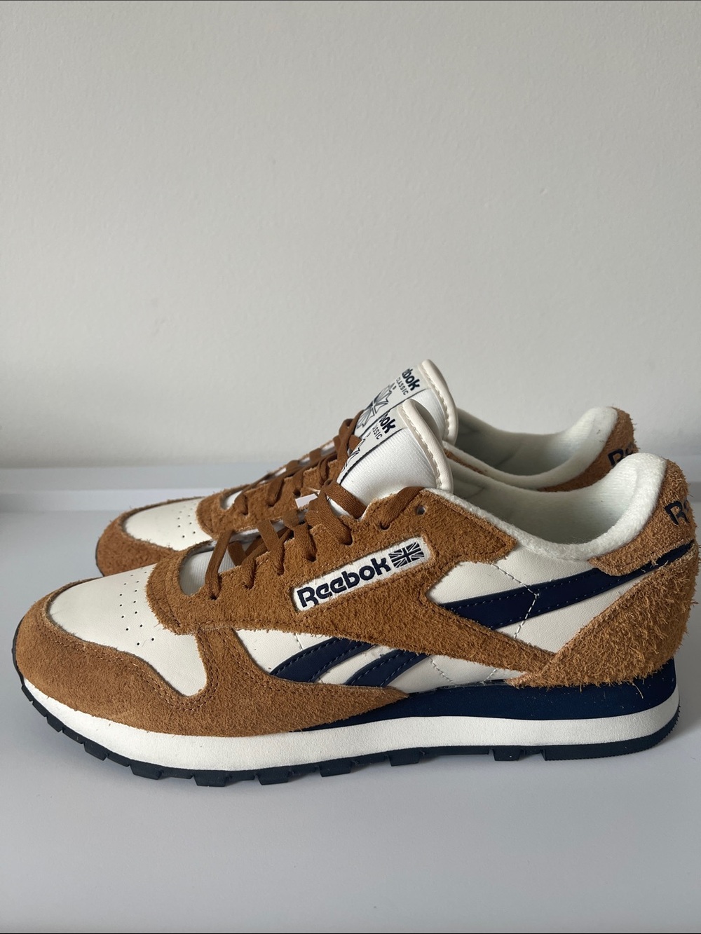 Reebok Men’s Suede Sneakers in Brown and Navy